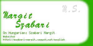 margit szabari business card